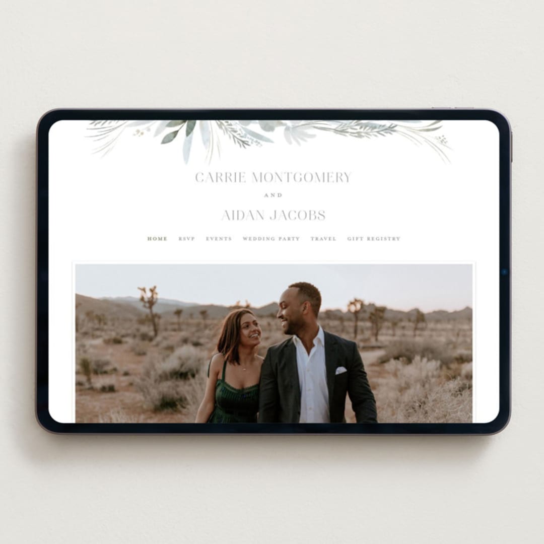 "Amorino" - Wedding Website in Sage by Petra Kern - Desktop Design