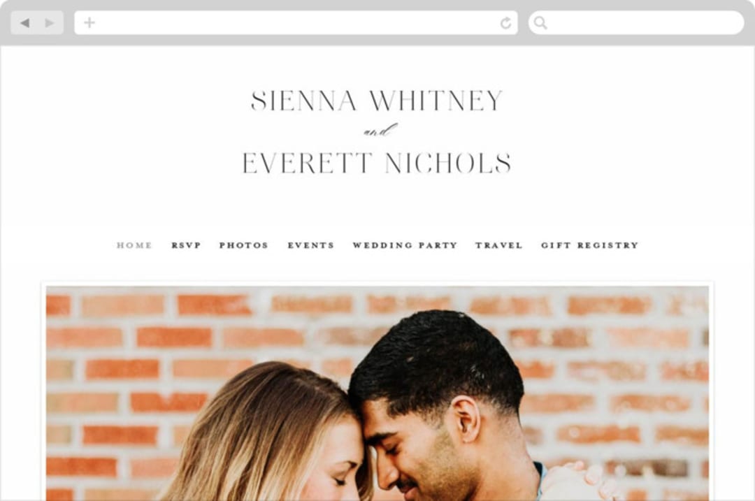 "Sienna" - Wedding Website in Sugar by Jessica Williams - Desktop Design