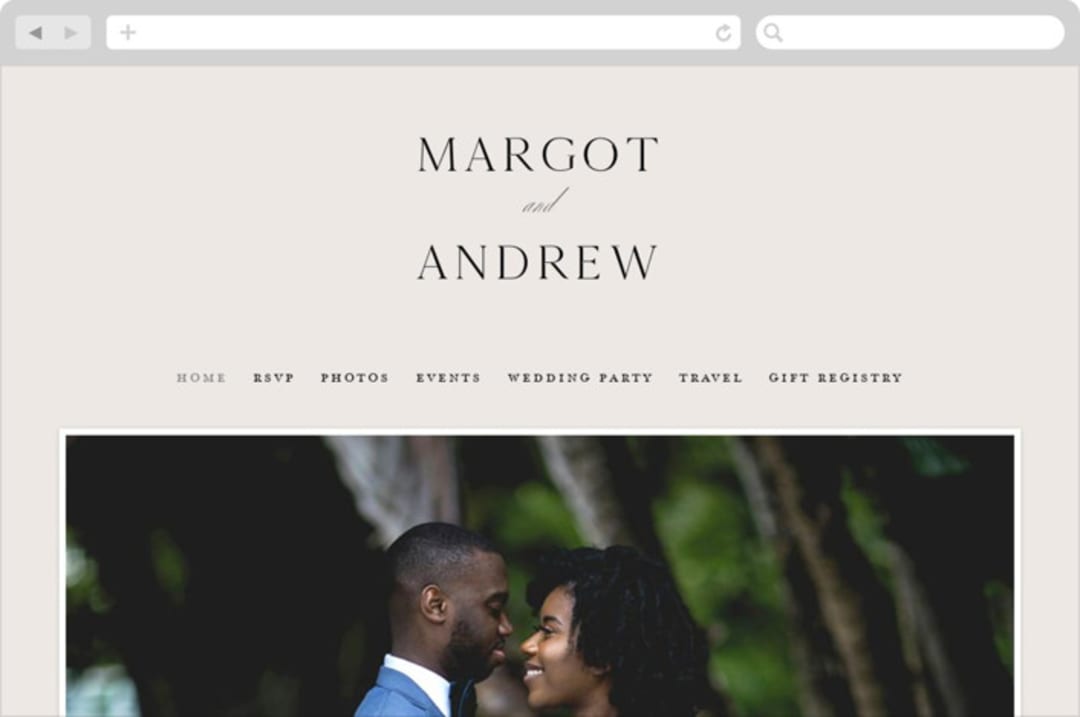 "Classic monogram" - Wedding Website in Cream by Carolyn MacLaren - Desktop Design