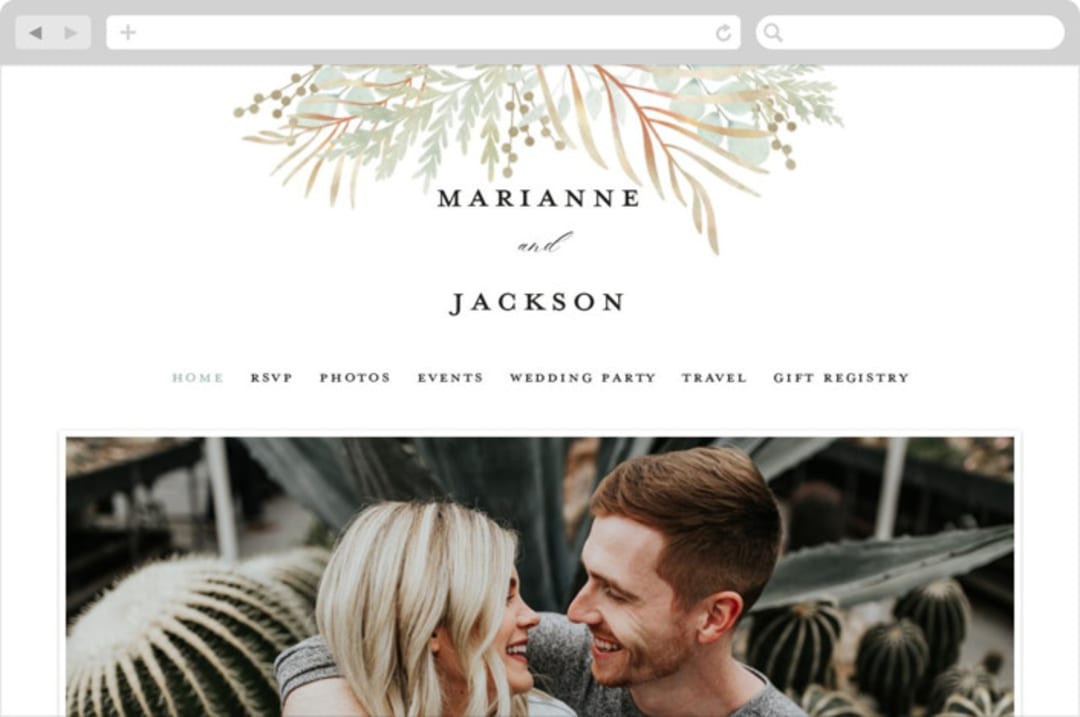 "In The Fall" - Wedding Website in Slate by Ashlee Townsend - Desktop Design