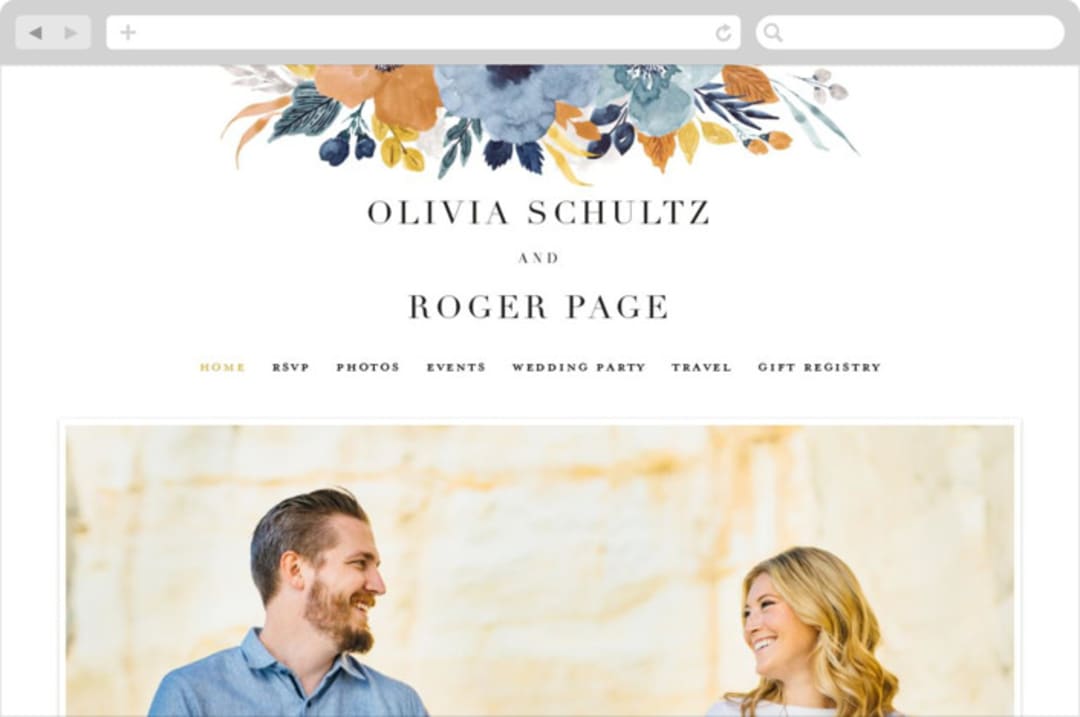 "Daydream" - Wedding Website in Honey by Beth Schneider - Desktop Design