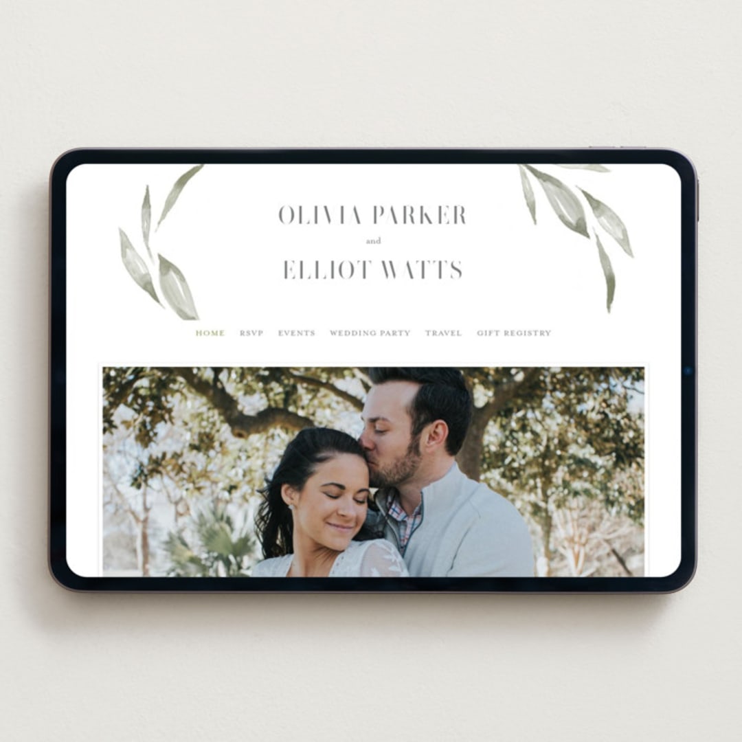 "Whispered Leaves" - Wedding Website in Leaf by Kristie Kern - Desktop Design