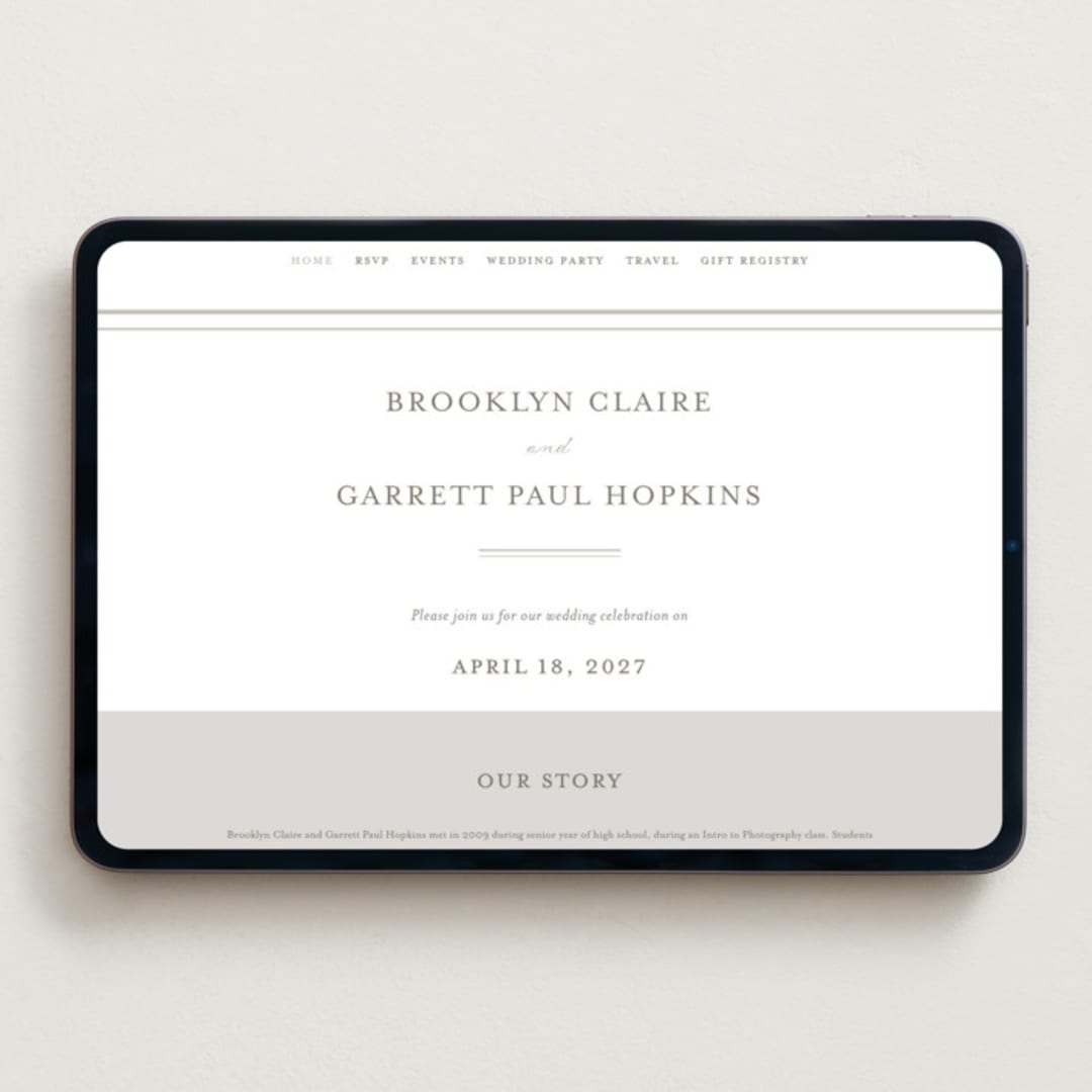 "Overlapping" - Wedding Website in Cotton by Amy Kross - Desktop Design