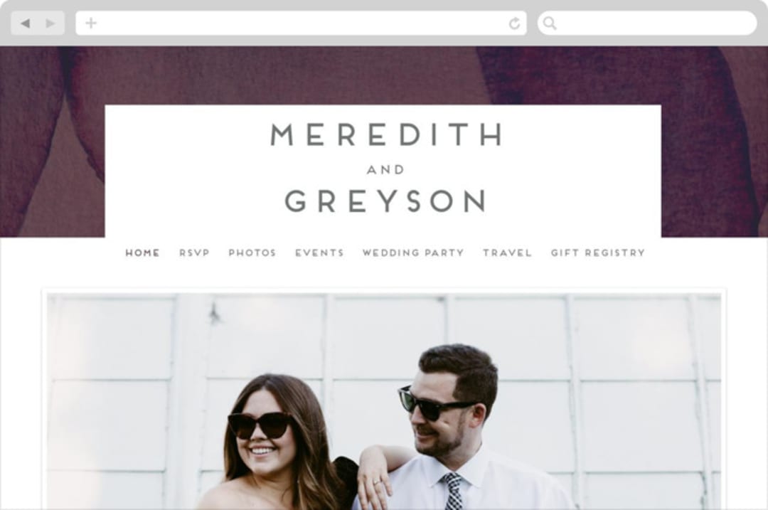 "Petalis" - Wedding Website in Velvet by Christie Garcia - Desktop Design