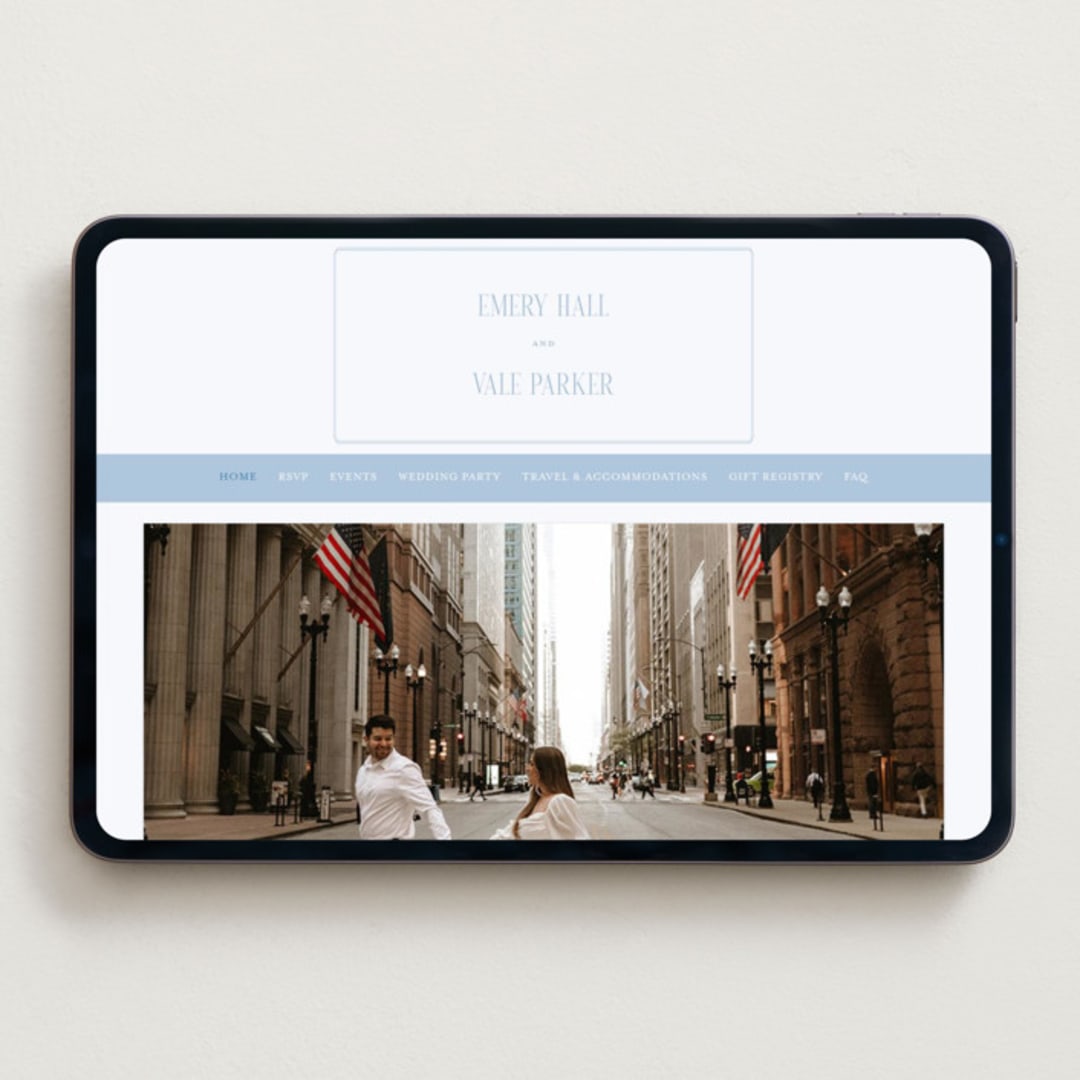"Hamptons" - Wedding Website in Sky Blue by Hudson meet Rose - Desktop Design