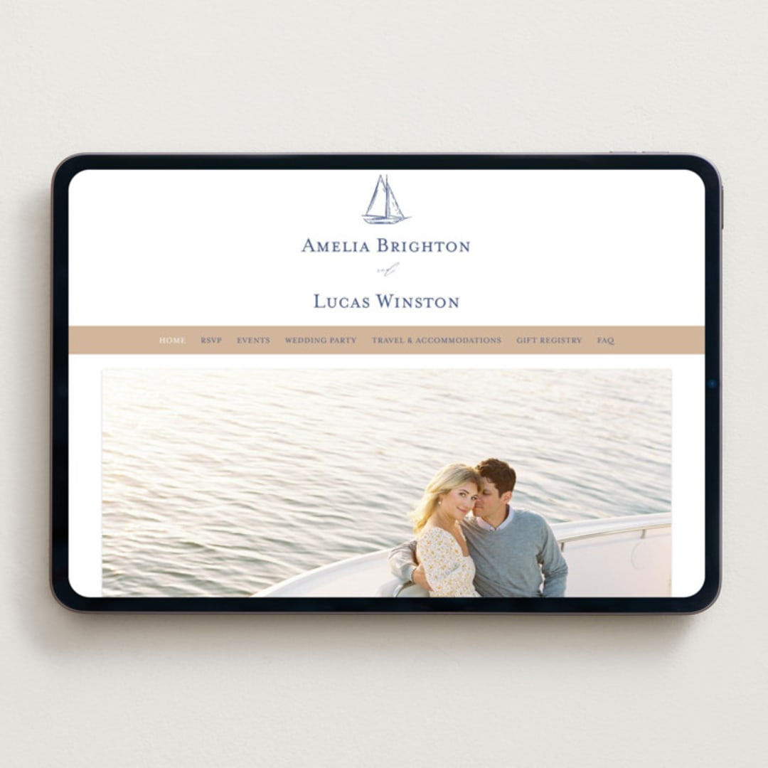 "Mariner" - Wedding Website in Indigo by Jelena Vuletic - Desktop Design
