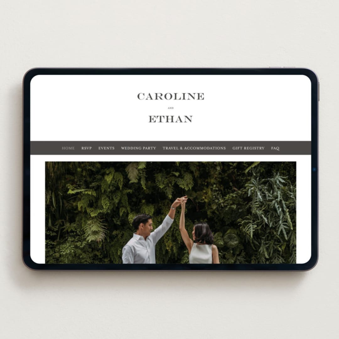 "Proper" - Wedding Website in Ink by Carolyn MacLaren - Desktop Design