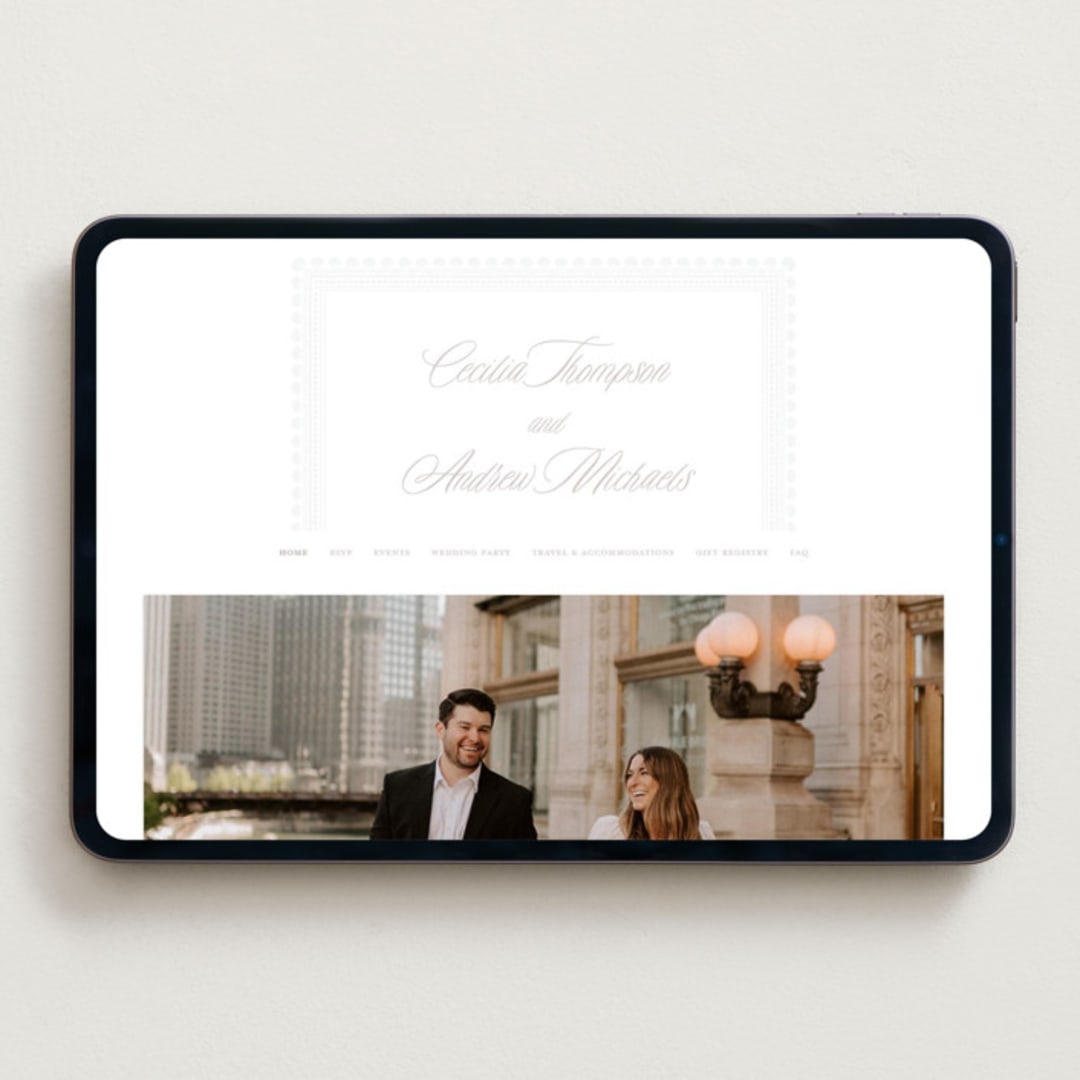 "Shell Border" - Wedding Website in Mist by Vera Lim - Desktop Design