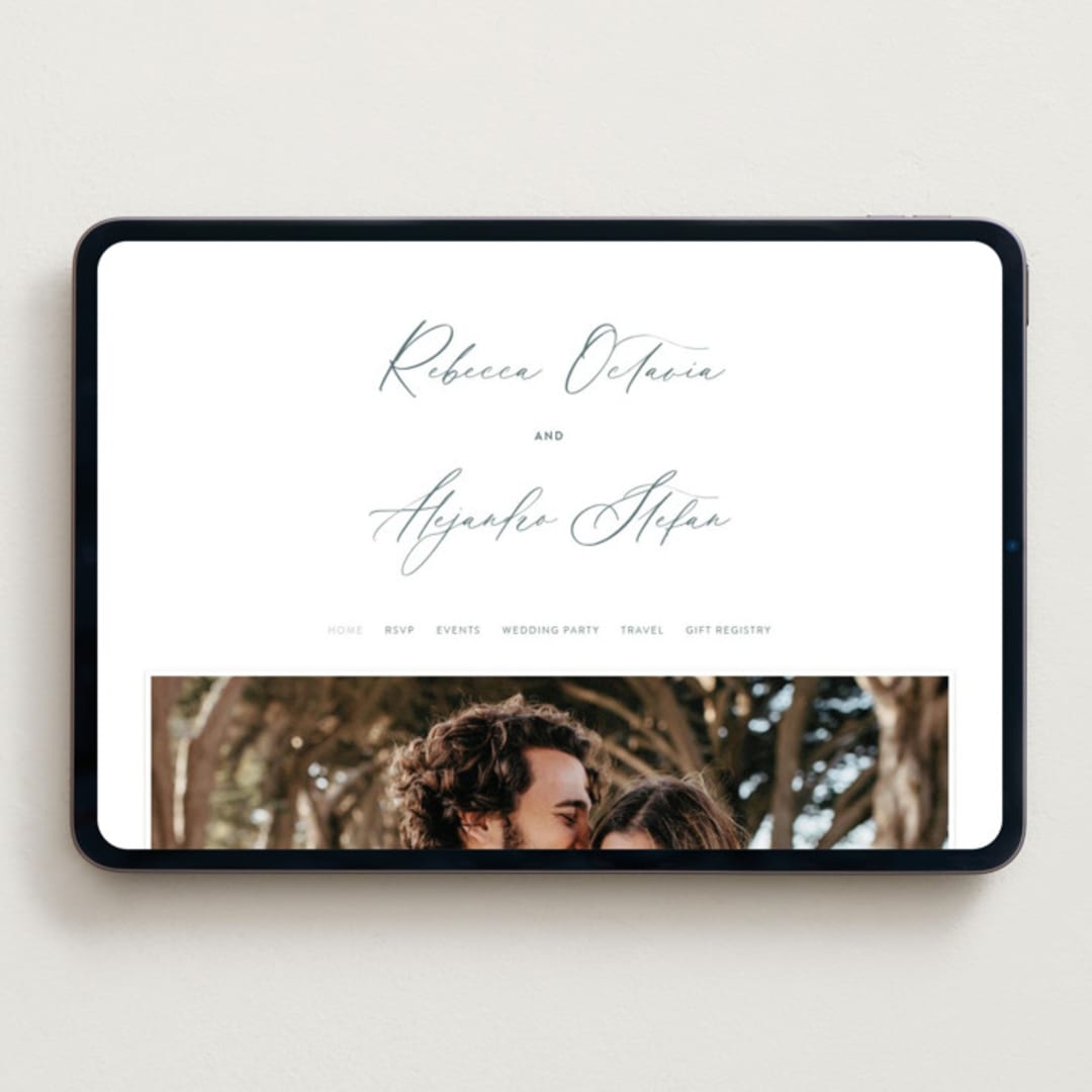 "Tidal Wave" - Wedding Website in Aqua by Hooray Creative - Desktop Design