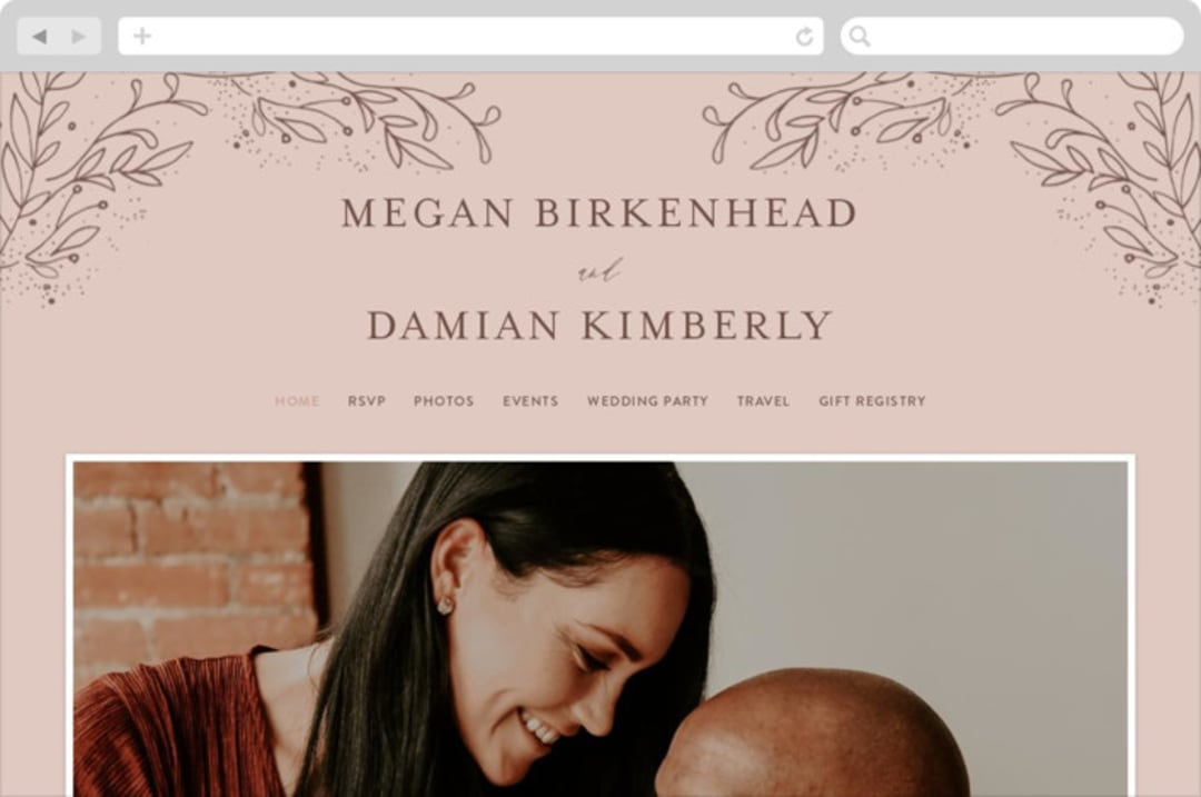 "Delicate monogram" - Wedding Website in Blush by Lucrecia Caporale - Desktop Design