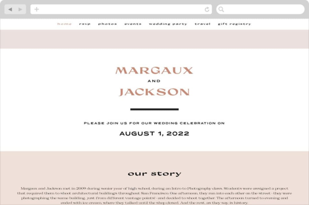 "margaux" - Wedding Website in Sand by Lindsay Stetson Thompson - Desktop Design