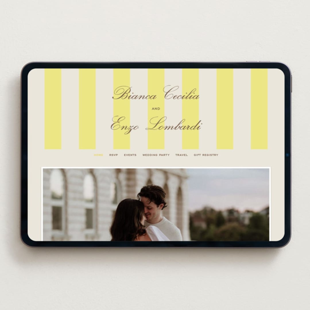 "Campania" - Wedding Website in Limone by Megan Davis - Desktop Design