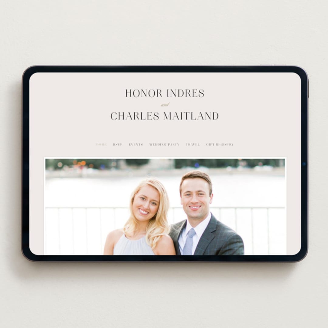 "HONOR" - Wedding Website in Ivory by Melanie Kosuge - Desktop Design