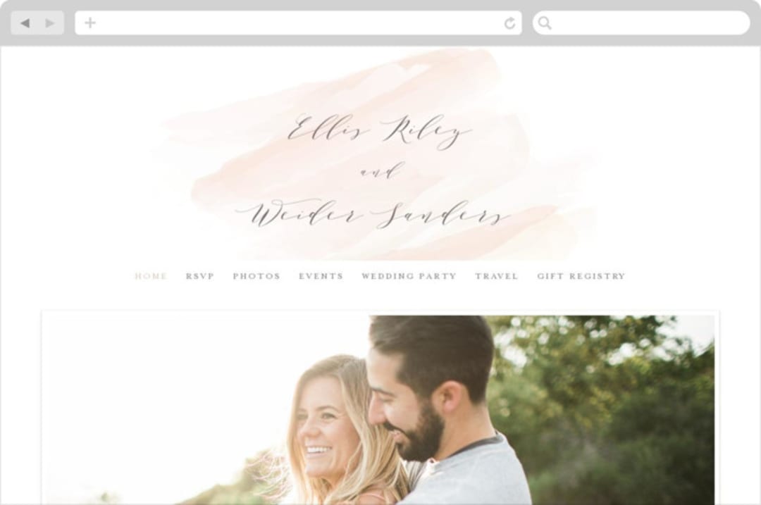 "Sophisticated Scipt" - Wedding Website in Blush by Hooray Creative - Desktop Design