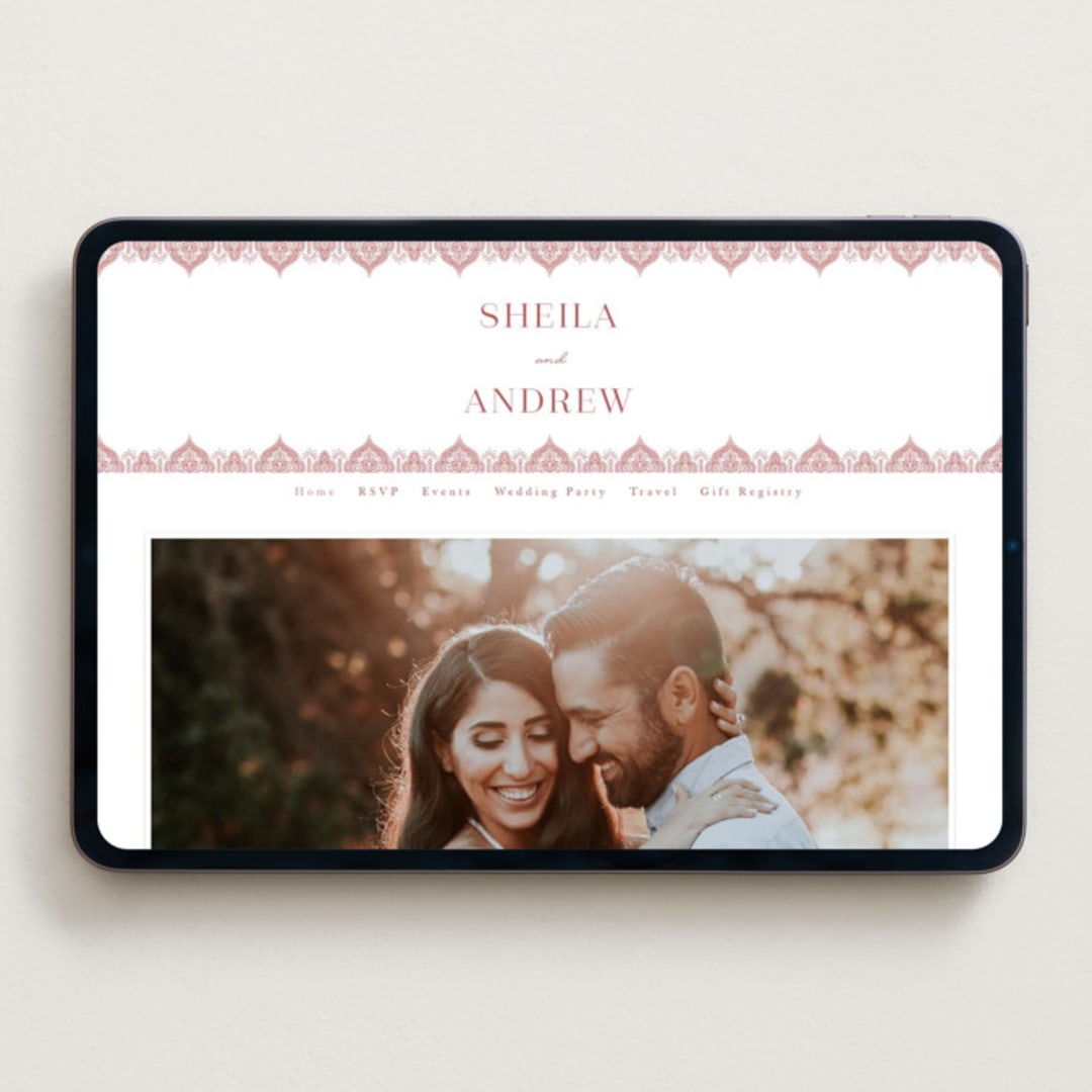 "Taj" - Wedding Website in Rosewood by Kanika Mathur - Desktop Design