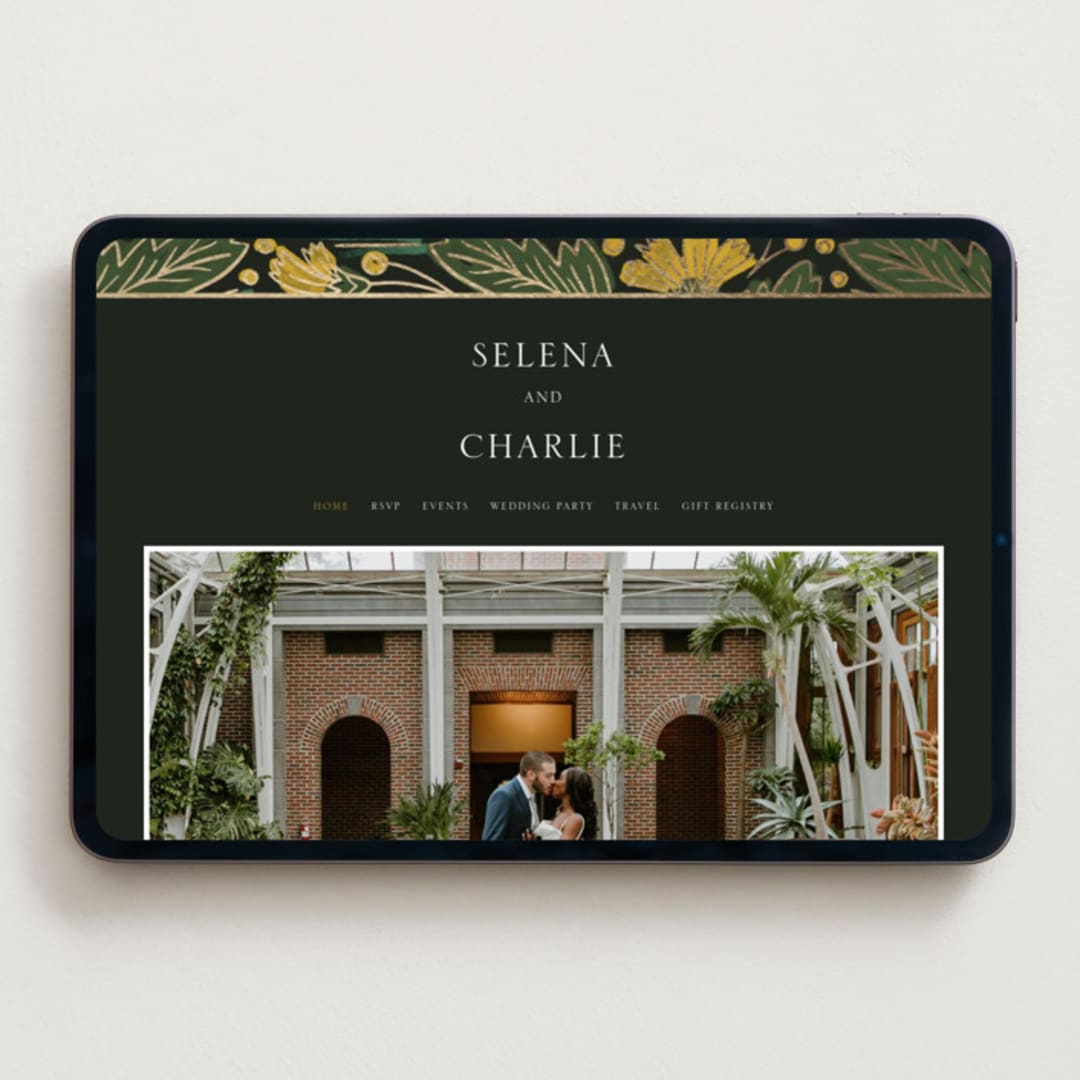 "Embellished" - Wedding Website in Buttercup by Jen Owens - Desktop Design
