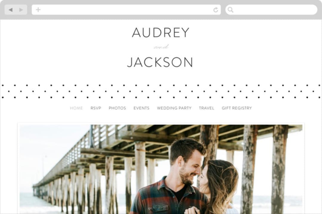 "Forever And" - Wedding Website in Black Tie by Kim Dietrich Elam - Desktop Design
