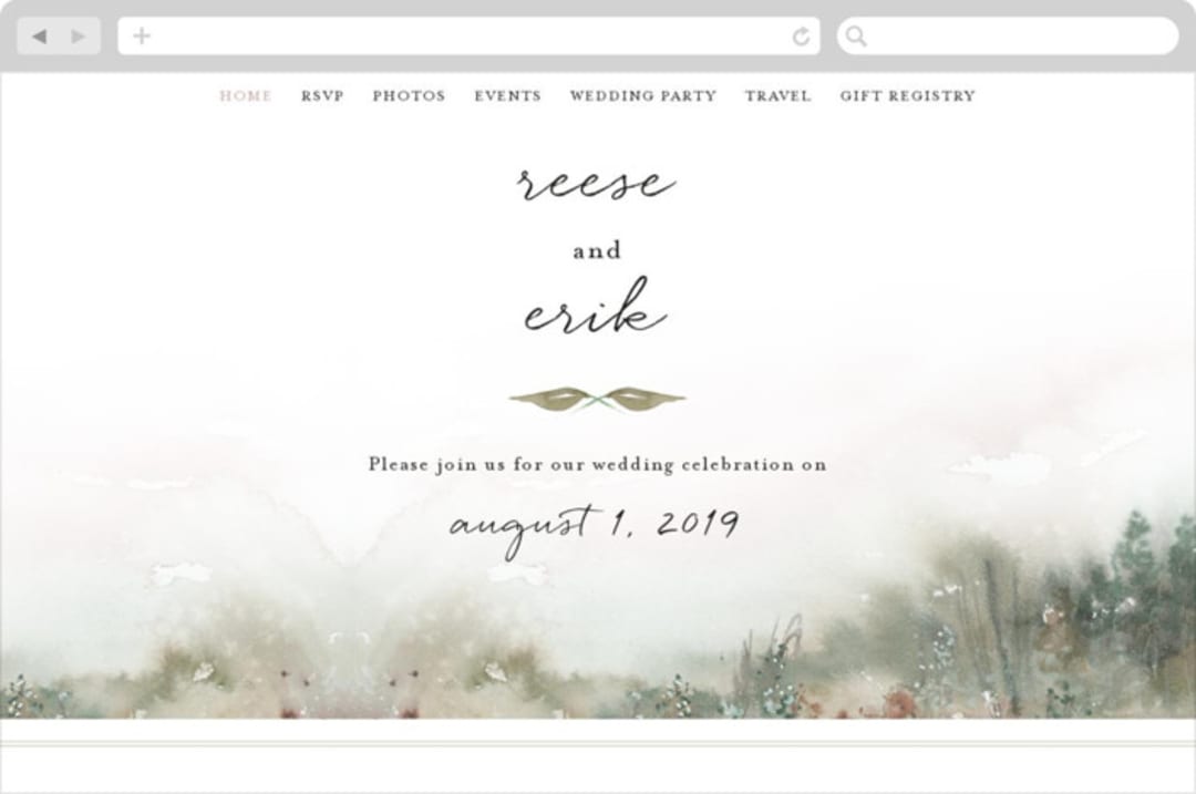 "Sweet Setting" - Wedding Website in Carnation by Lindsay Megahed - Desktop Design
