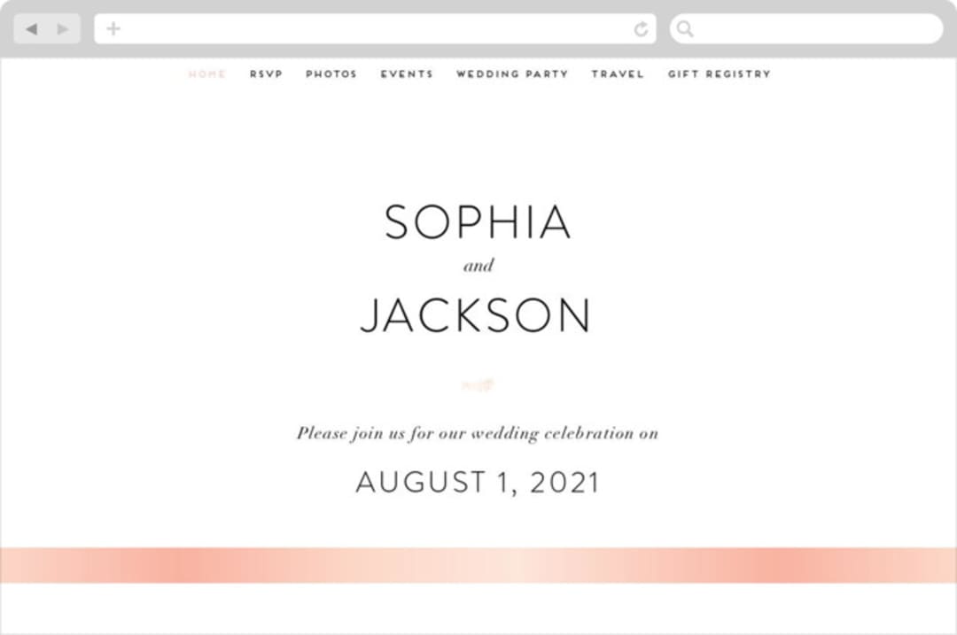 "Ethereal Bouquet" - Wedding Website in Blush by Petra Kern - Desktop Design