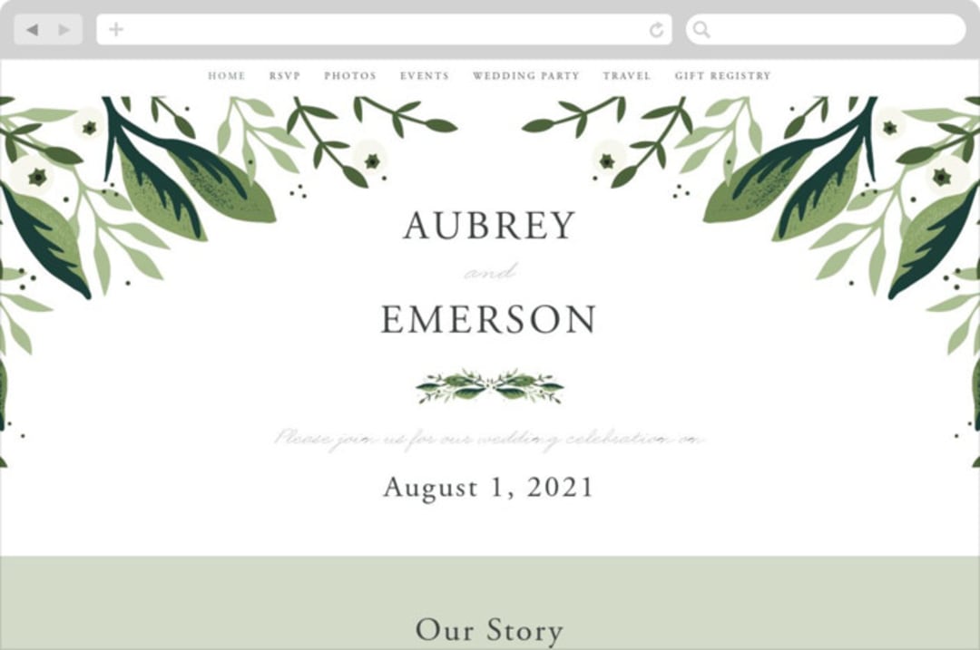 "Paradise" - Wedding Website in Forest by Oma N. Ramkhelawan - Desktop Design