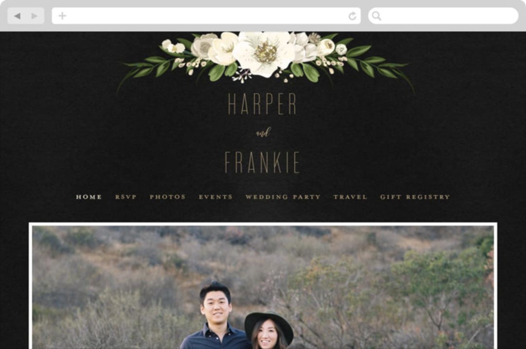 "jewel" - Wedding Website in Onyx by Susan Moyal - Desktop Design