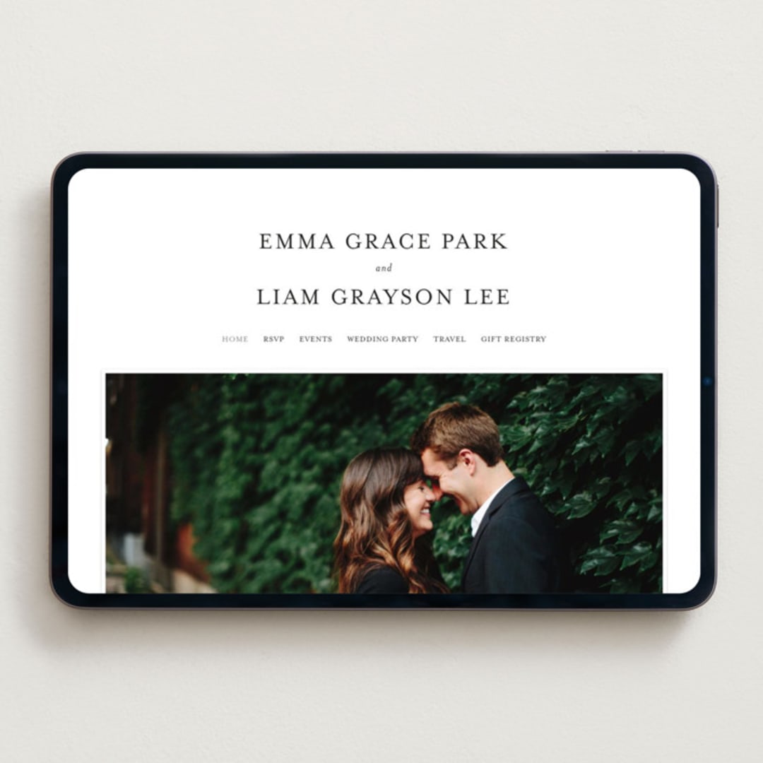 "A Thousand Years" - Wedding Website in Classic White by Design Lotus - Desktop Design