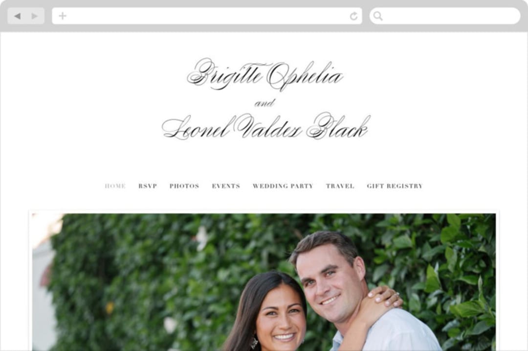 "One and Only" - Wedding Website in Classic Bride by Design Lotus - Desktop Design