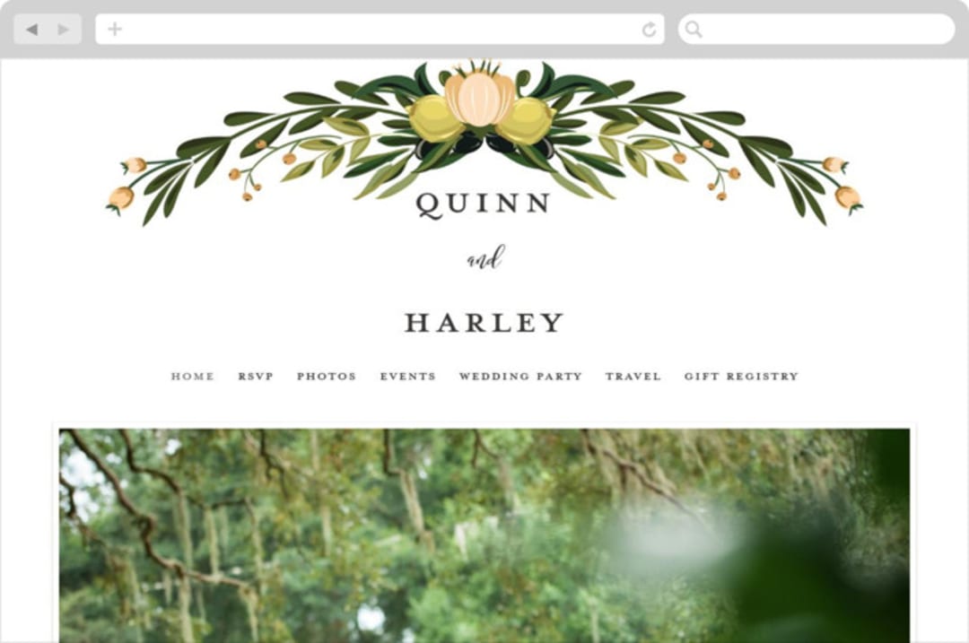 "Amore" - Wedding Website in Sunset by Susan Moyal - Desktop Design