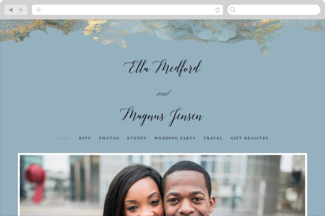 "Something Blue" - Wedding Website in Aqua by Benita Crandall - Desktop Design