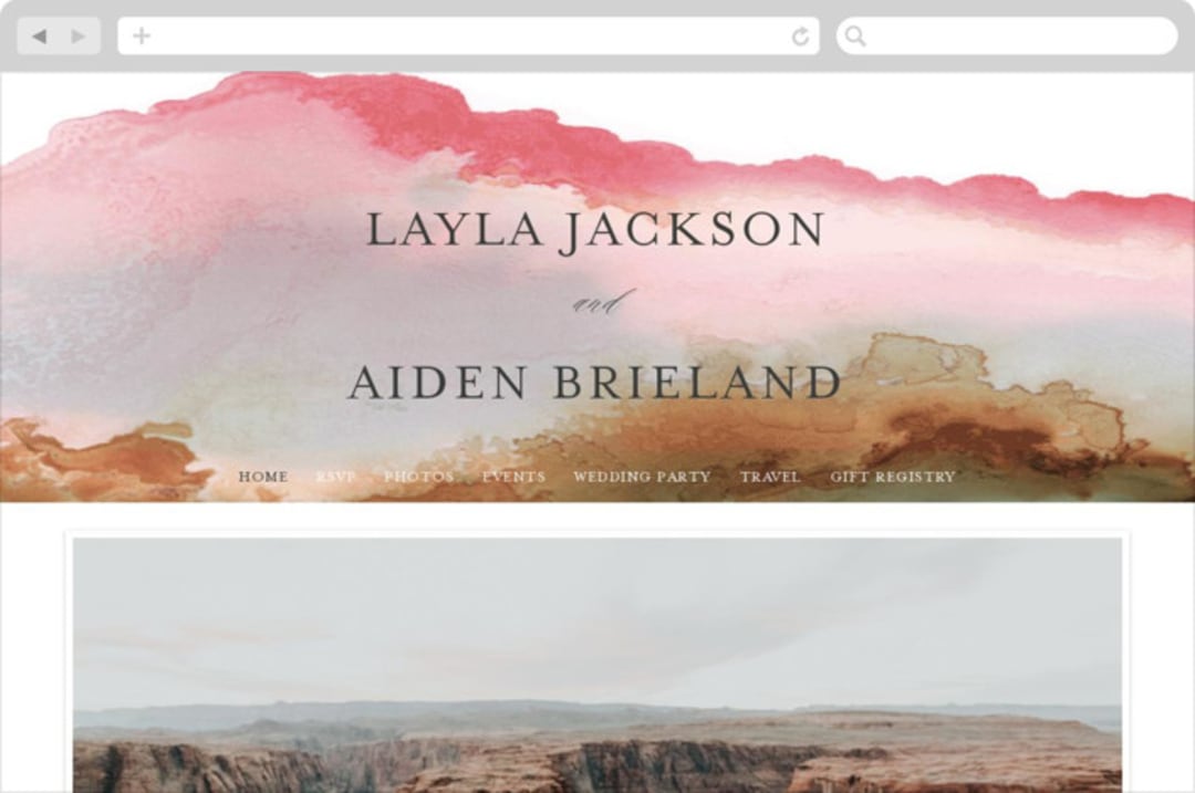 "Sedona" - Wedding Website in Desert Sands by Itsy Belle Studio - Desktop Design