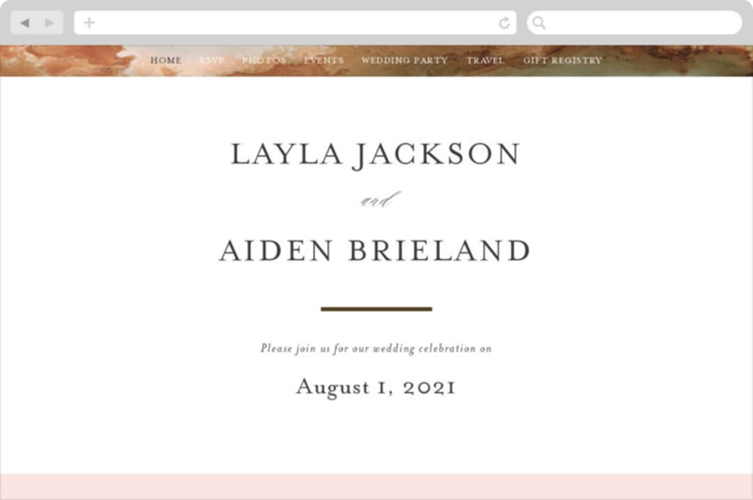 "Sedona" - Wedding Website in Desert Sands by Itsy Belle Studio - Desktop Design