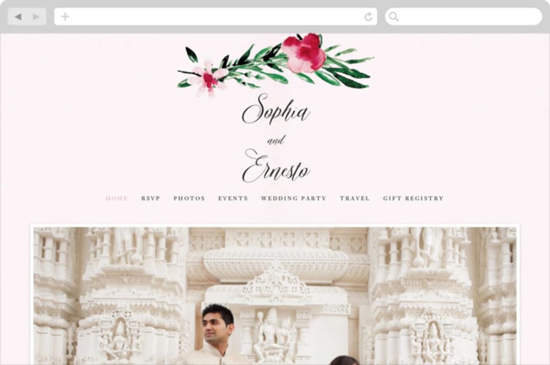 "Garden Party Joy" - Wedding Website in Blush by frances mathys - Desktop Design