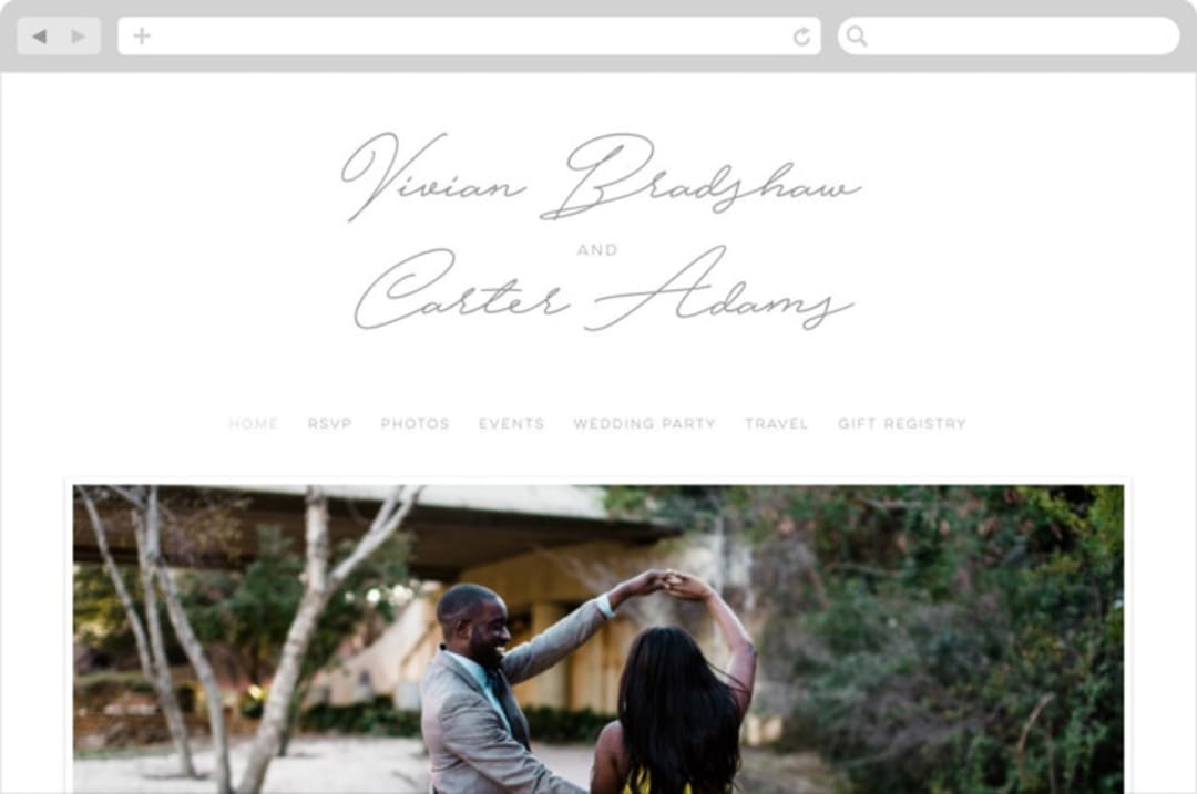 "Brooklyn" - Wedding Website in Cement by Lauren Chism - Desktop Design