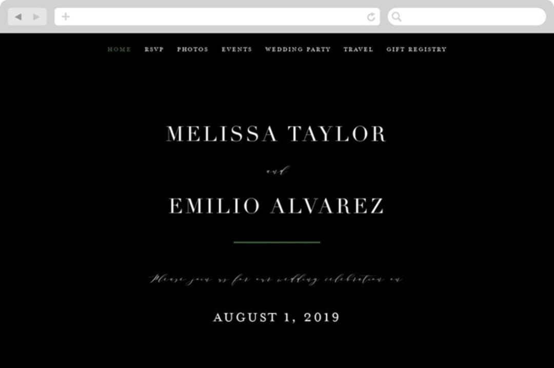 "Heirloom Roses" - Wedding Website in Ebony by Jill Means - Desktop Design