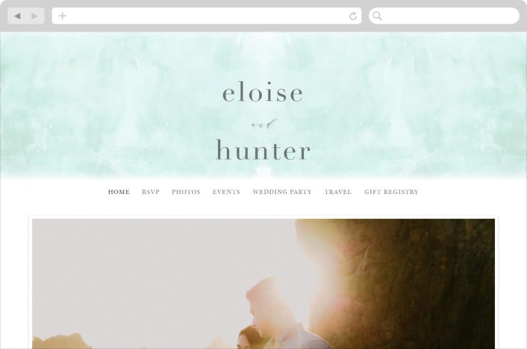 "Caliza" - Wedding Website in Seafoam by Lauren Chism - Desktop Design
