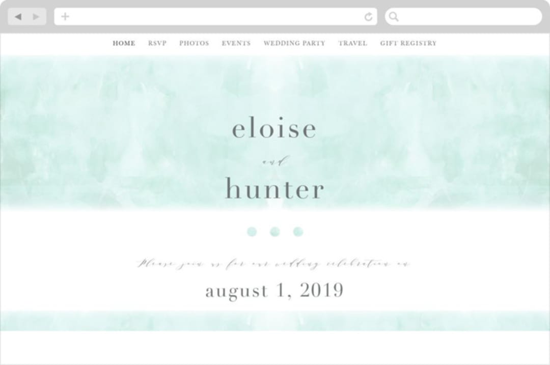 "Caliza" - Wedding Website in Seafoam by Lauren Chism - Desktop Design