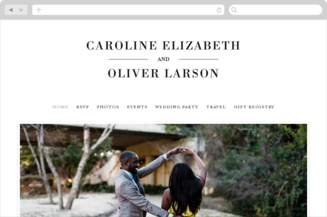 "At Last" - Wedding Website in Onyx by Lauren Chism - Desktop Design