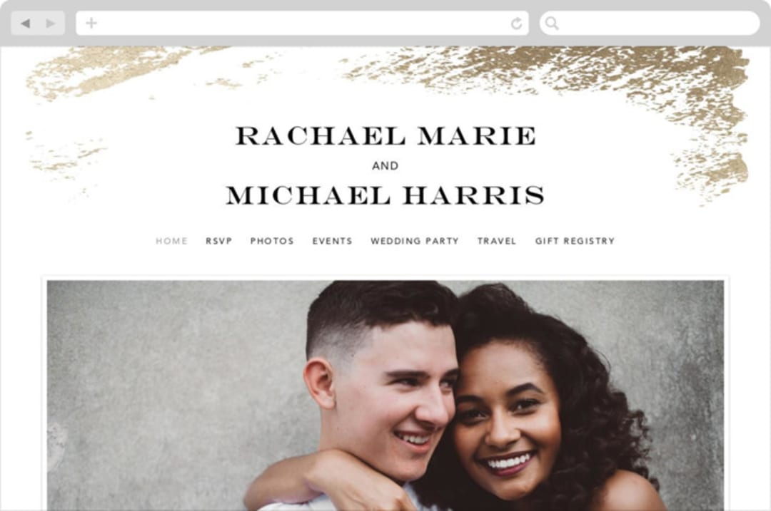 "Edgy Charm" - Wedding Website in Ivory by Kimberly FitzSimons - Desktop Design