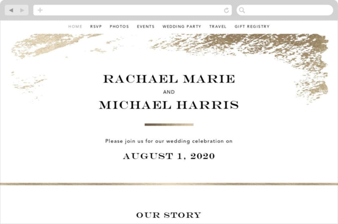 "Edgy Charm" - Wedding Website in Ivory by Kimberly FitzSimons - Desktop Design