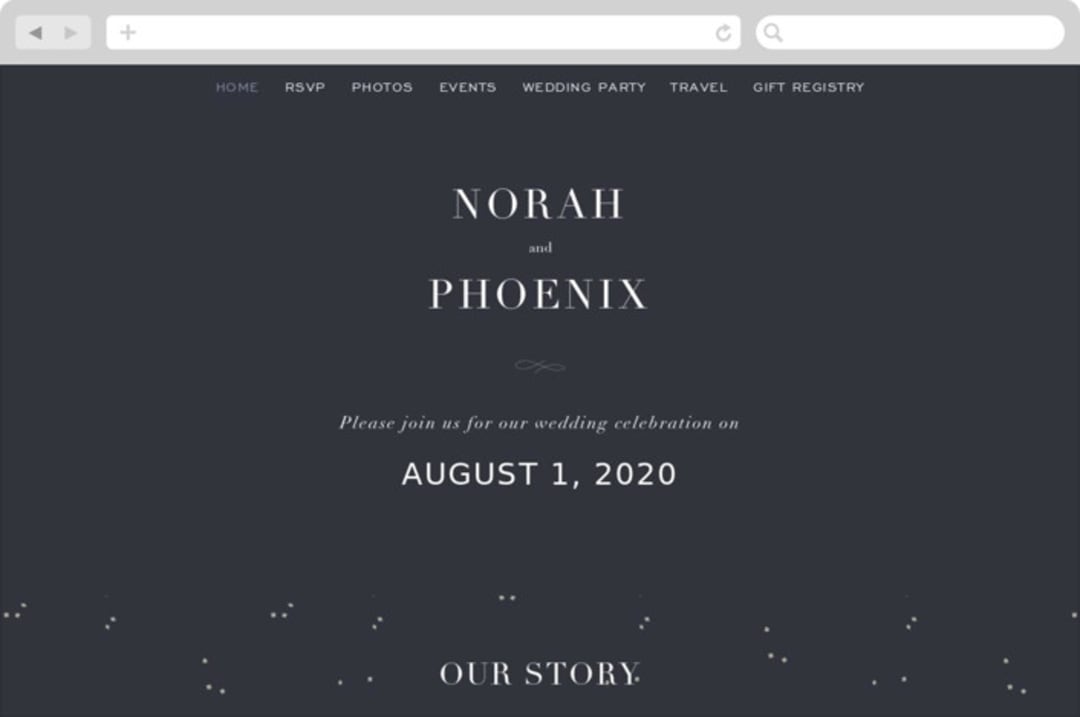 "Amazed" - Wedding Website in Obsidian by Design Lotus - Desktop Design