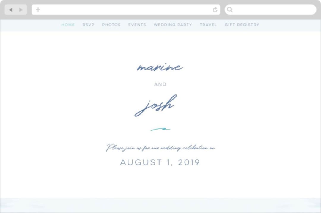 "Marine" - Wedding Website in Wave by kelli hall - Desktop Design