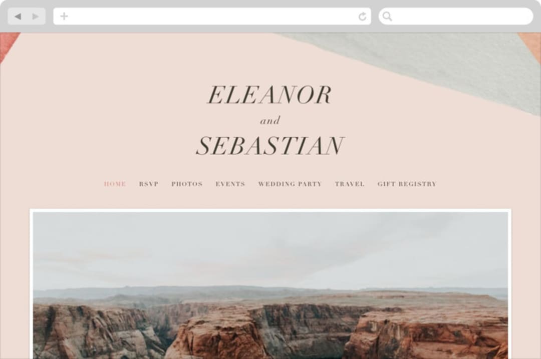 "Eleanor" - Wedding Website in Rose by Creative Parasol - Desktop Design