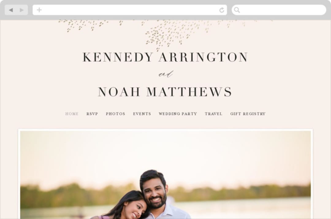 "Solaris" - Wedding Website in Blush by Kristie Kern - Desktop Design
