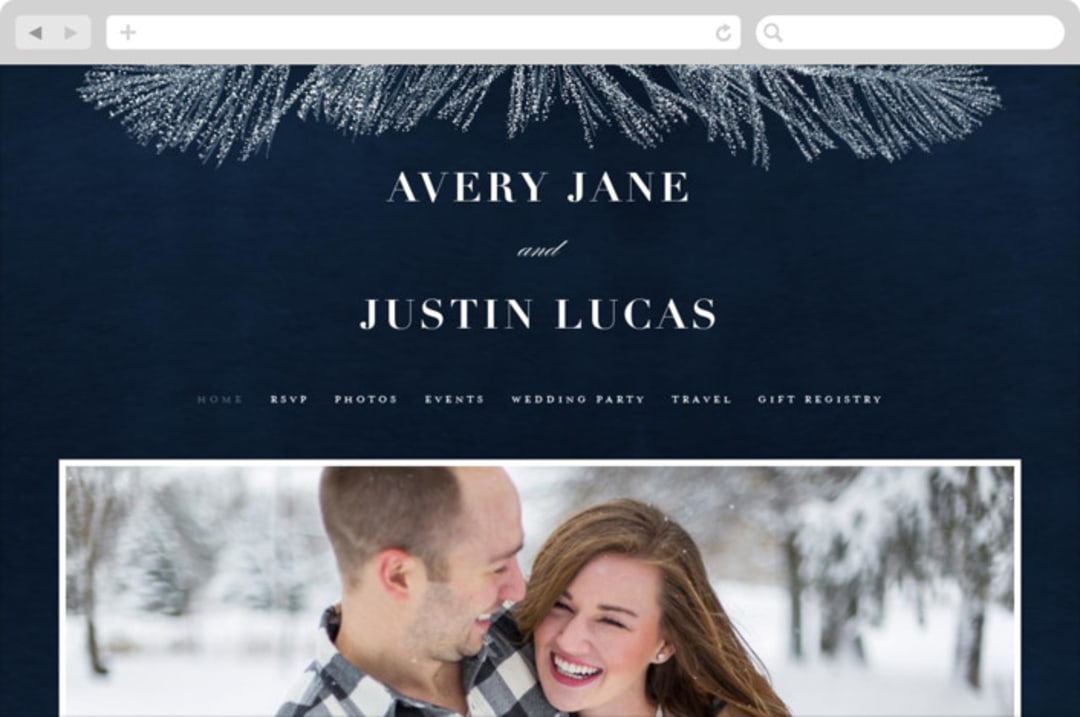 "Frosty chic" - Wedding Website in Peacock by Creo Study - Desktop Design