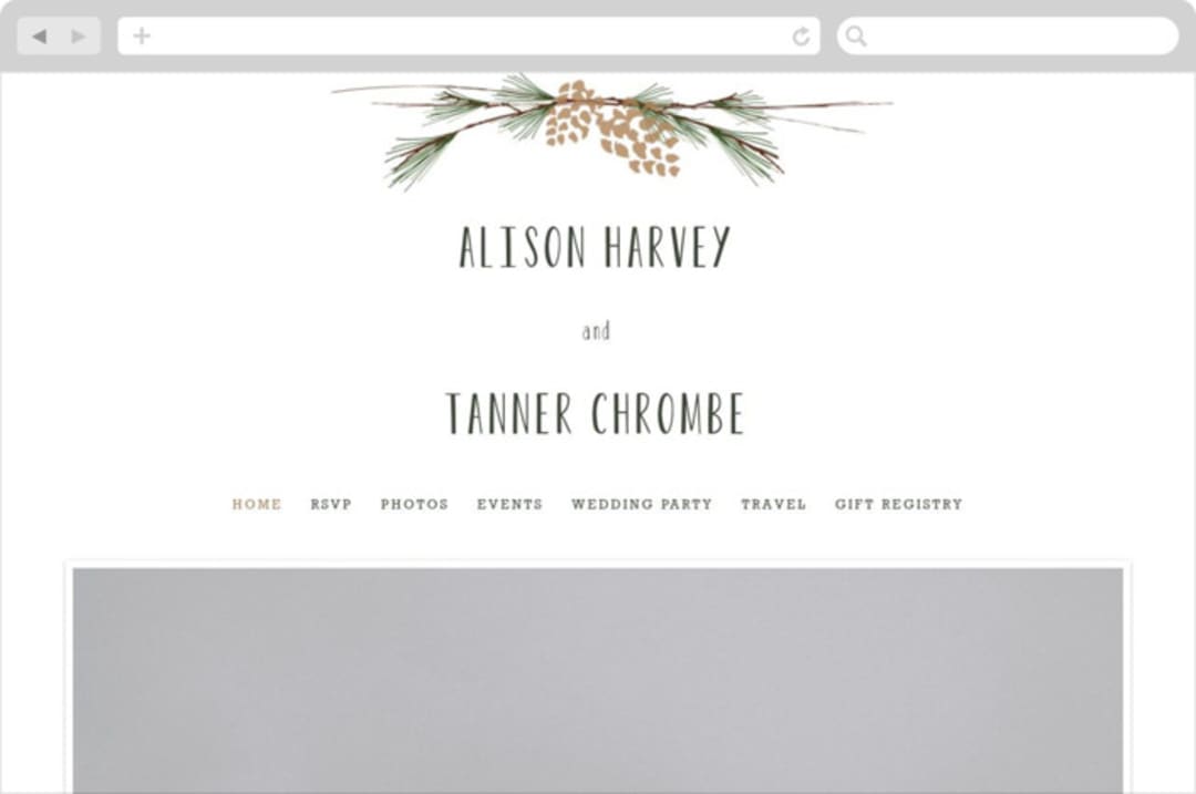 "Rustic Wedding" - Wedding Website in Pine by Susan Brown - Desktop Design