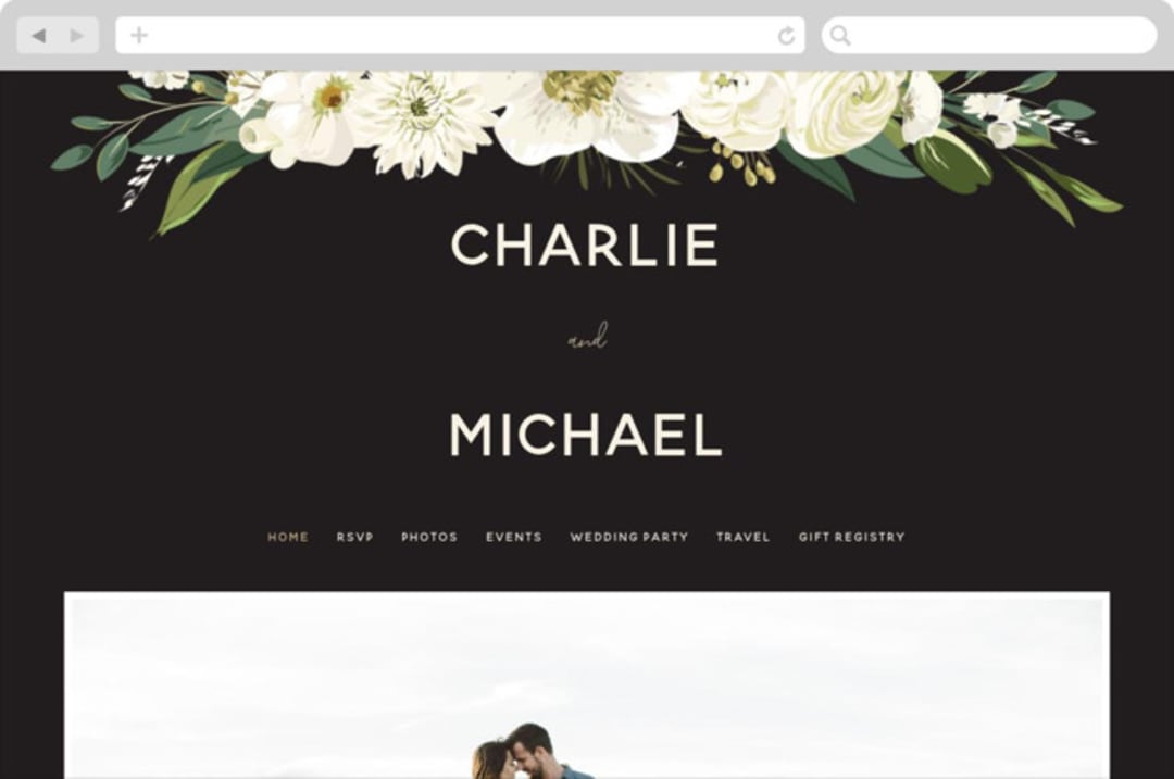 "Garden Blooms" - Wedding Website in Ivory by Susan Moyal - Desktop Design