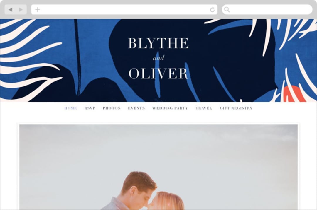 "Acapulco" - Wedding Website in Indigo by Angela Marzuki - Desktop Design