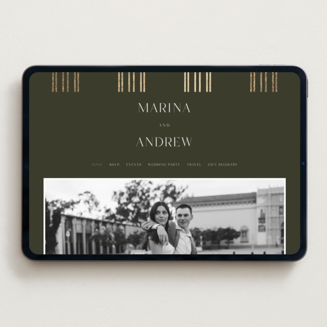 "refined" - Wedding Website in Deep Olive by Nicole Walsh - Desktop Design