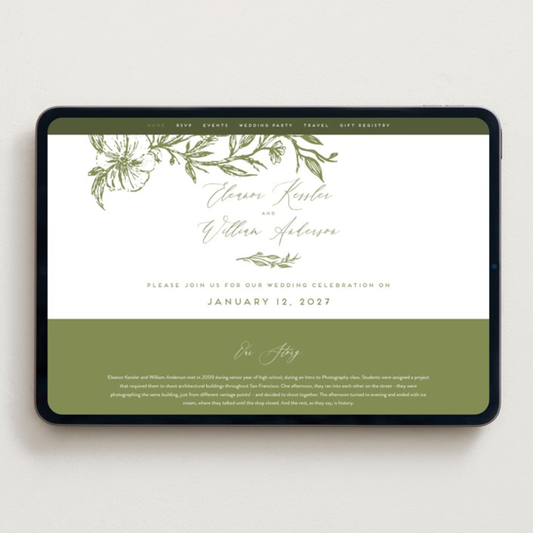 "Eden" - Wedding Website in Pistachio by Grae - Desktop Design
