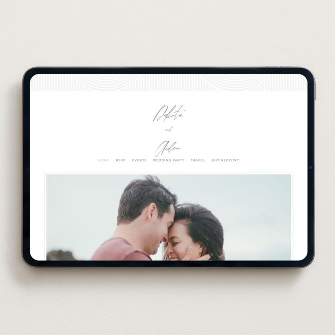 "Art Deco" - Wedding Website in Pewter by Shannon Chen of Four Wet Feet Studio - Desktop Design